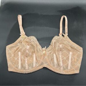 Fredericks Of Hollywood 36DDD Jessica Nude Lace Underwire PushUp Bra Convertible